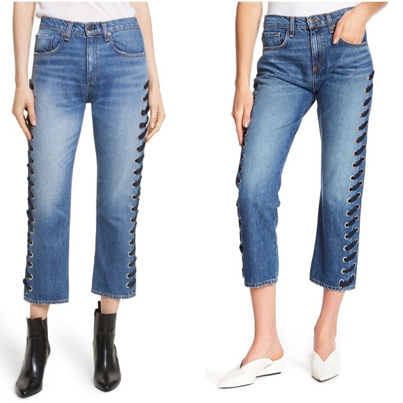 Veronica Beard Denim - New! VERONICA BEARD Ines High Rise Lace-Up Jeans